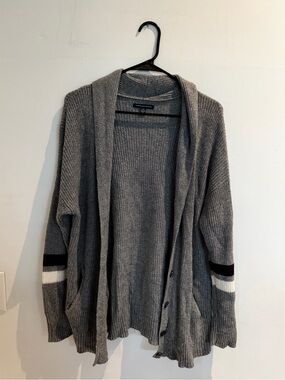 AE Cardigan Sweater with Stripe Detail